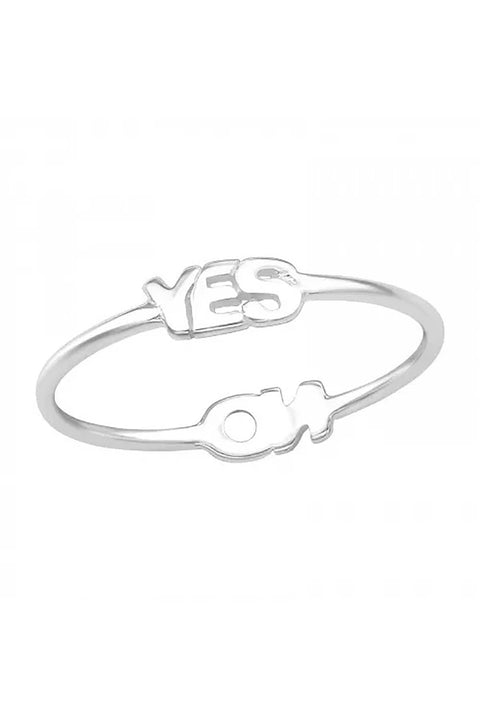 Sterling Silver "Yes" and "No" Band Ring - SS