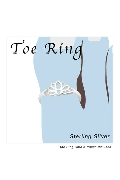 Sterling Silver Lotus Adjustable Toe Ring - SS