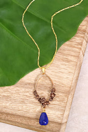 Lapis & Blossoms Pendant Necklace - GF