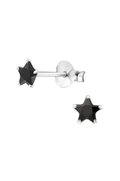 Sterling Silver Star 4mm Ear Studs With Cubic Zirconia - SS