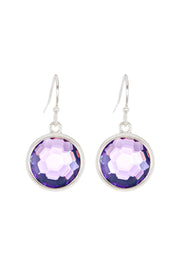 Lavender Crystal Round Earrings - SF