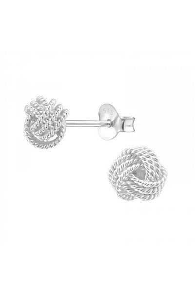 Sterling Silver Knot Ear Studs - SS