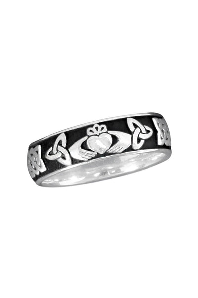 Sterling Silver Classic Claddagh Band Ring - SS