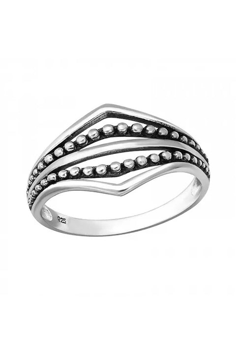 Sterling Silver Oxidized Bali Ring - SS