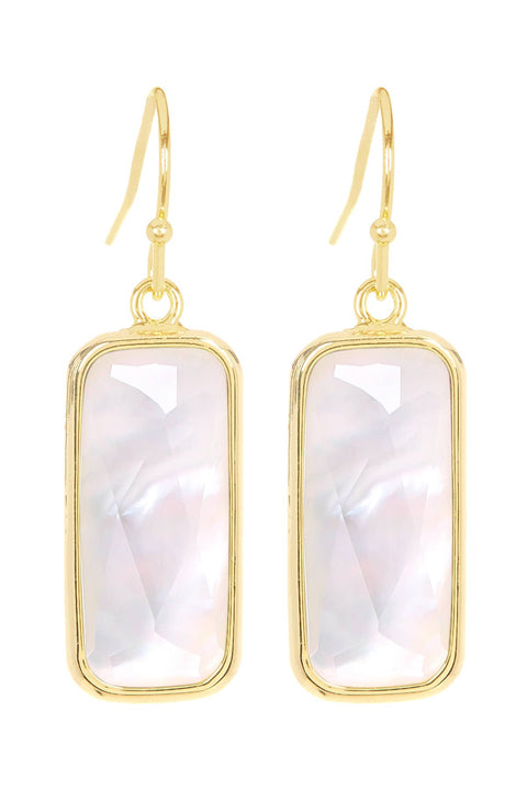 Mother Of Pearl Rectangle Earrings - GF