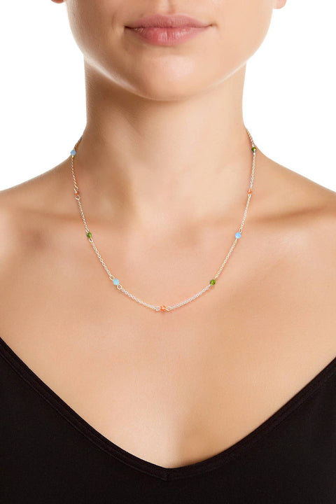 Mixed Austrian Crystal Station Necklace - SF