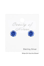 Sterling Silver Round 4mm Ear Studs With Cubic Zirconia - SS