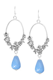 Aquamarine & Blossoms Drop Earrings - SF