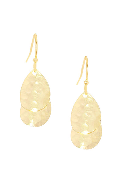 Hammered Disc Freeform Earrings - GF