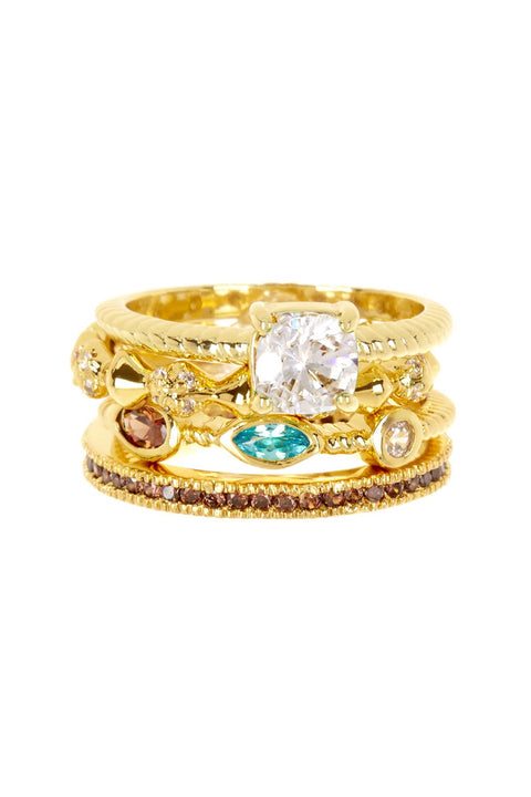 Cubic Zirconia Stack Ring Set - GF