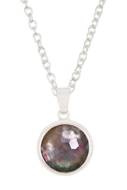 Black Mother Of Pearl Round Necklace - SF