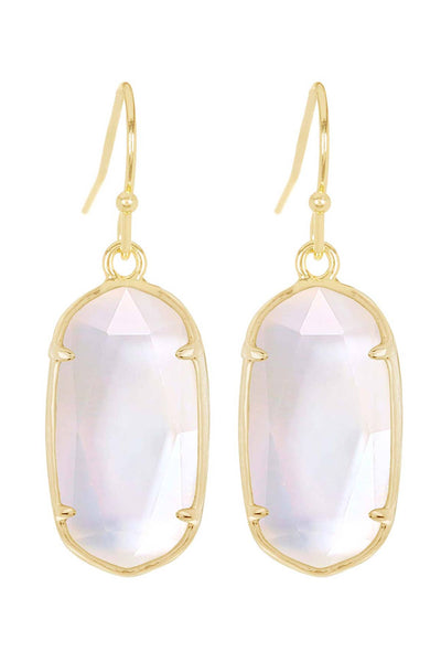 Mother Of Pearl Quartz Drop Earrings - GF