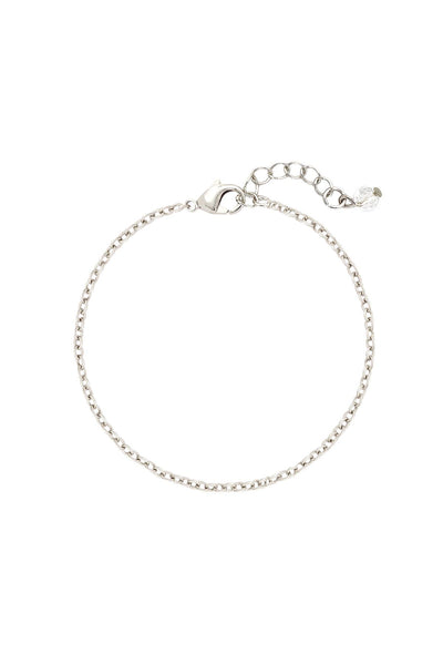 Silver Plated 2mm Cable Chain Bracelet - SP