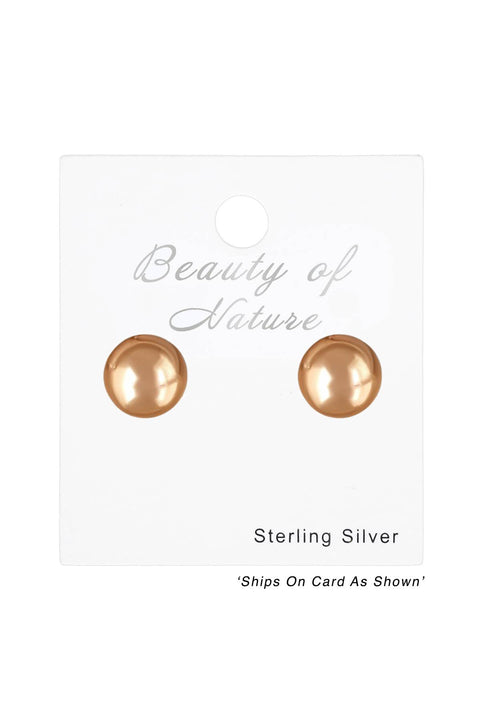 Sterling Silver Ball Ear Studs - RG
