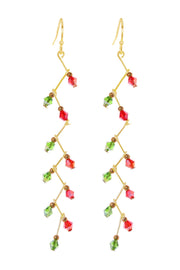 Mixed Austrian Crystal Christmas Dangle Earrings - GF