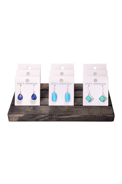 $11.00 Pr x 9 Prs Semi-Precious Earrings Prepack