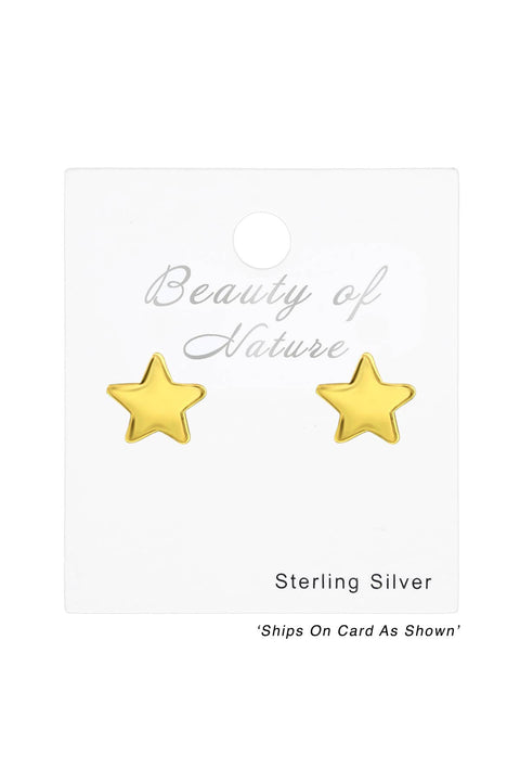 Sterling Silver Star Ear Studs - VM