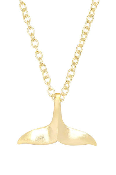 14k Gold Plated Whale Tail Pendant Necklace - GF