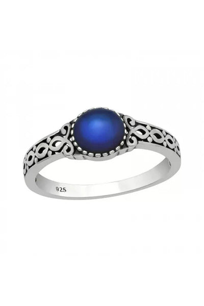 Sterling Silver Braided Ring With Mood Color - SS