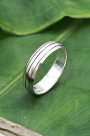 Double Lines Plain Band Ring - SF