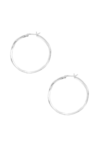 Sterling Silver Freeform Hoop Earrings - SS