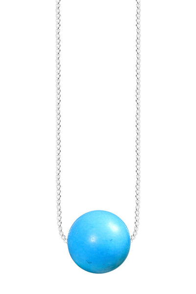 Turquoise & Silver Plated Portales Necklace - SF