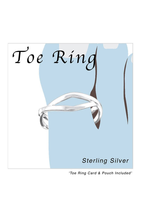 Sterling Silver Elipse Adjustable Toe Ring - SS
