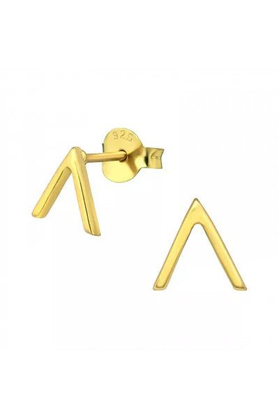 Sterling Silver V Shape Ear Studs - VM