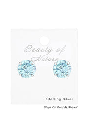 Sterling Silver Round 6mm Ear Studs With Cubic Zirconia - SS