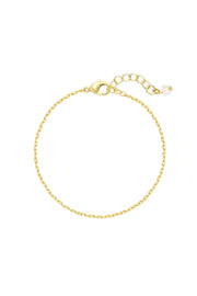 14k Gold Plated 1.5mm Staple Chain Bracelet - GP