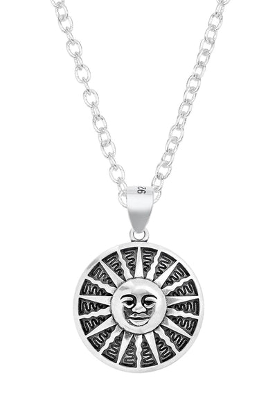 Aztec Sun Pendant Necklace - SF