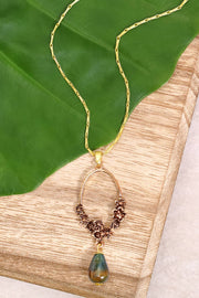 Mixed Jasper & Blossoms Pendant Necklace - GF