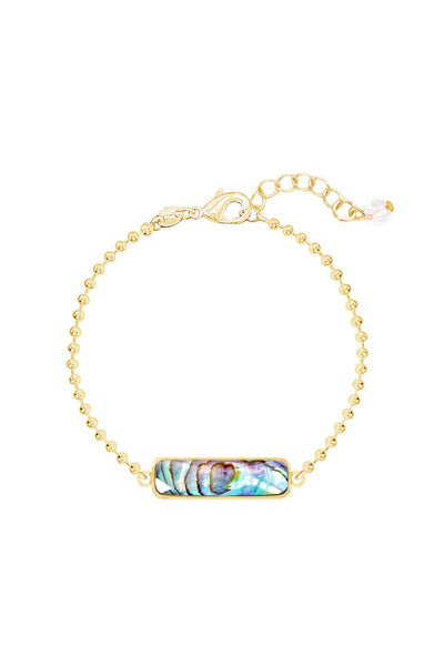 Abalone Beaded Charm Bracelet - GF