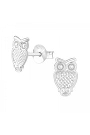 Sterling Silver Owl Ear Studs - SS