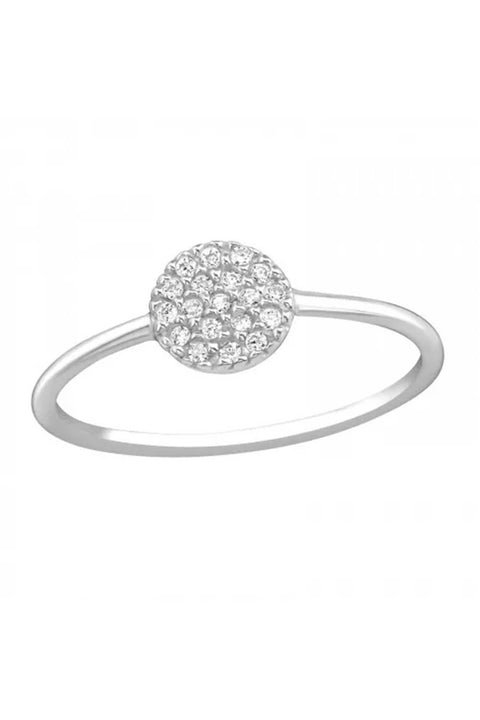 Sterling Silver Round Setting Ring With CZ - SS