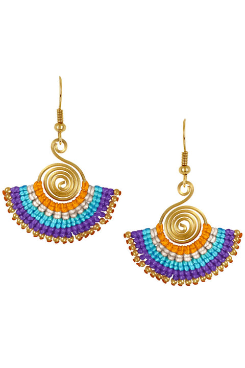 Braided Hemp Rope Drop Earrings In Gold - BR