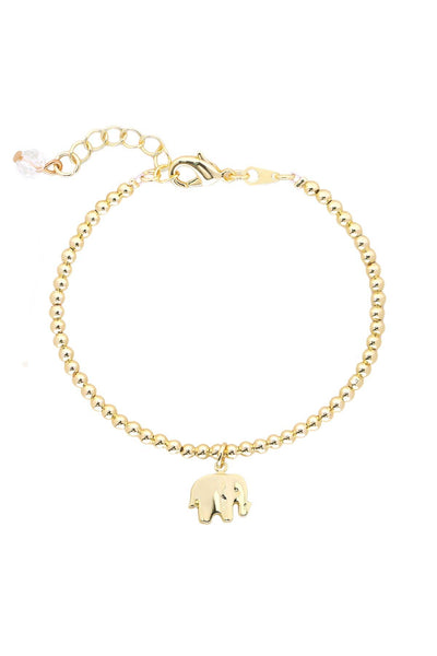 Elephant Charm Beaded Bracelet - GF