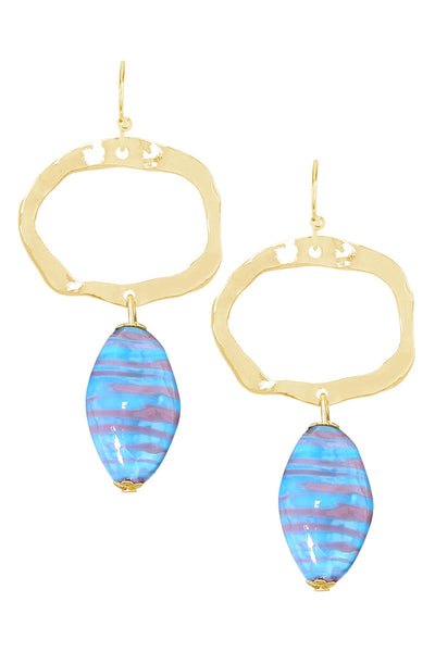 Murano Glass & Freeform Drop Earrings - GF