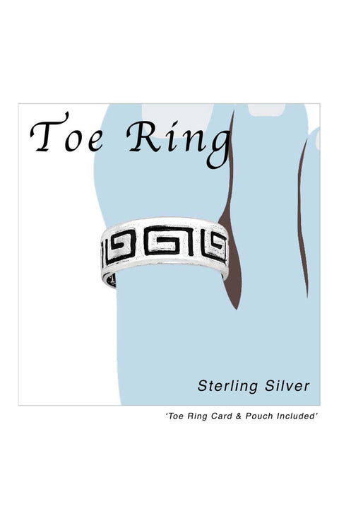 Sterling Silver Rectangles Adjustable Toe Ring - SS