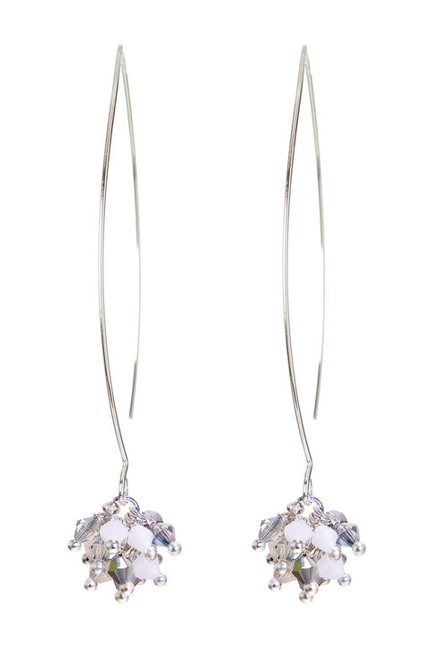 White Austrian Crystal Dangle Earrings - SF