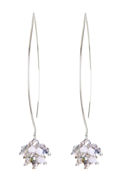 White Austrian Crystal Dangle Earrings - SF