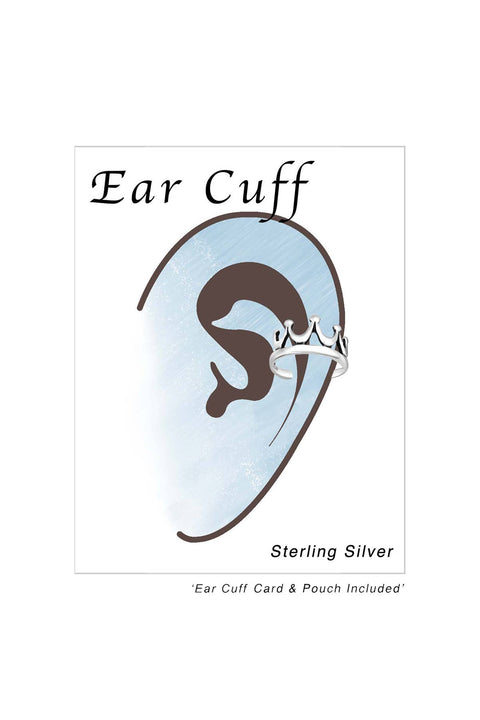 Sterling Silver Crown Ear Cuff - SS