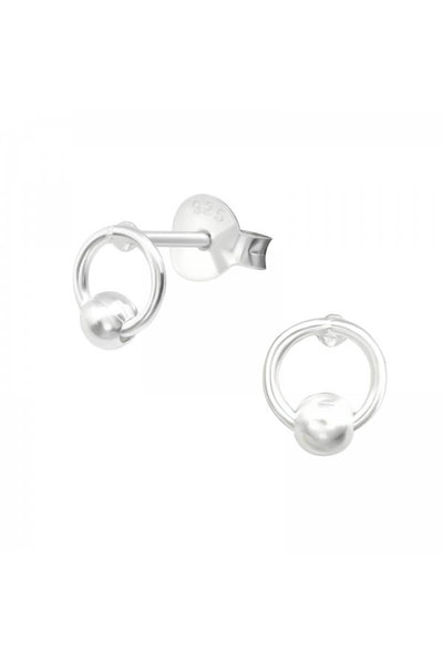 Sterling Silver Ring Ear Studs - SS