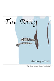 Sterling Silver Snake Adjustable Toe Ring - SS