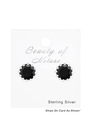 Sterling Silver Round 7mm Ear Studs With Cubic Zirconia - SS