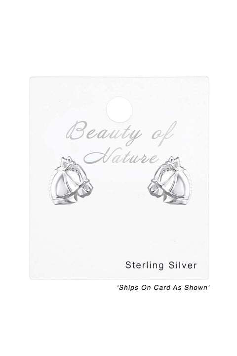 Sterling Silver Horse Ear Studs - SS