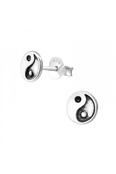 Sterling Silver Yin-Yang Ear Studs - SS
