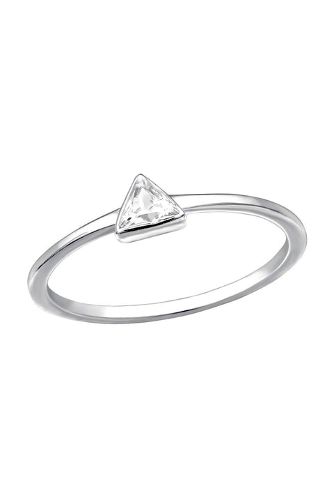Sterling Silver Triangle CZ Ring - SS