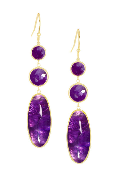 Amethyst Statement Earrings - GF