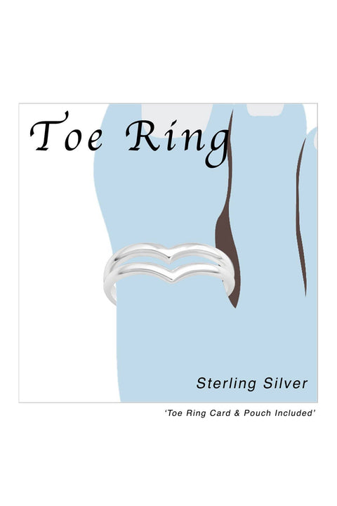 Sterling Silver V Shape Adjustable Toe Ring - SS
